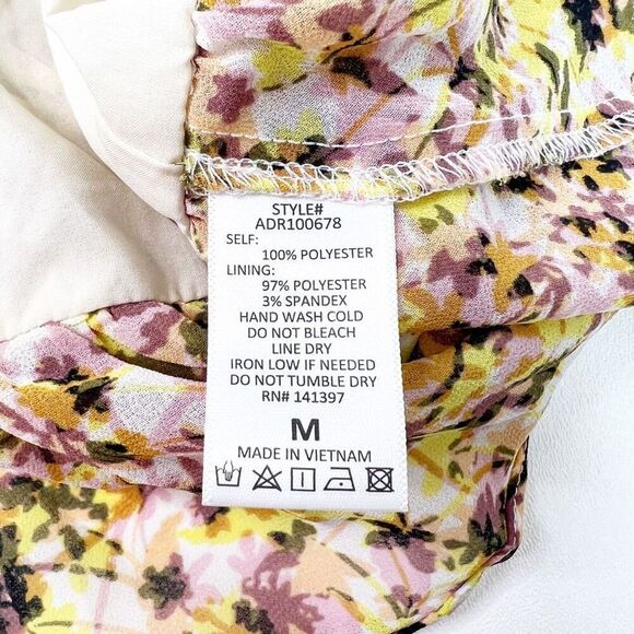 ASTR Dress Womens mediumy2k 90s babydoll Floral Ruched Chiffon Mini NEW - Picture 7 of 15